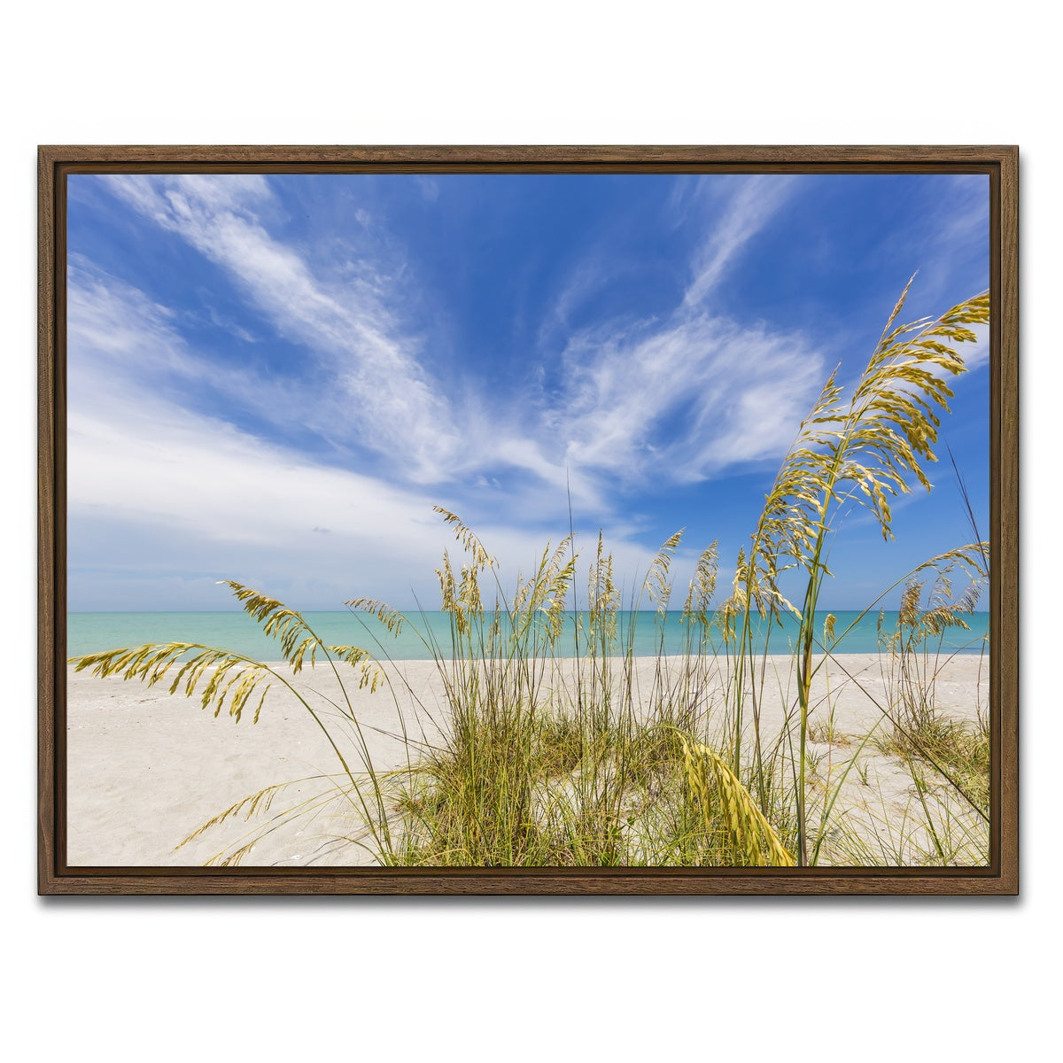 AUTO-MOCKUP WHITE | Heavenly calmness on the beach | 1 Piece | Walnut Framed Canvas | group=4x3