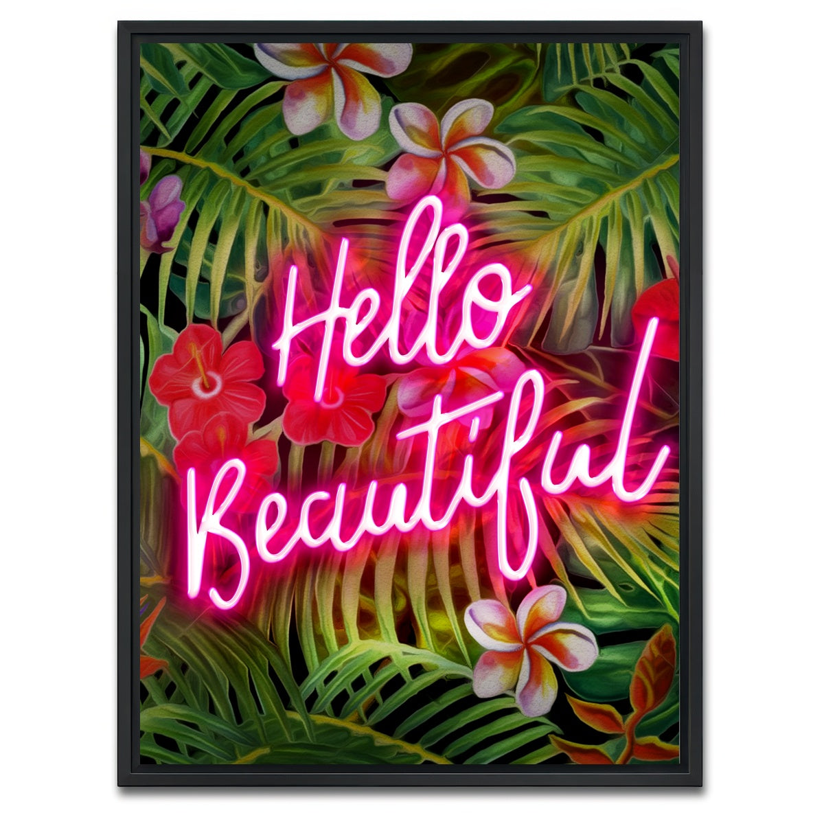 AUTO-MOCKUP WHITE | Hello Beautiful | 1 Piece | Black Framed Canvas | group=3x4
