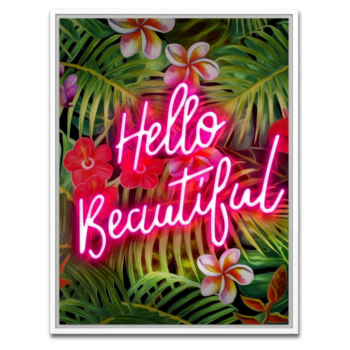 AUTO-MOCKUP WHITE | Hello Beautiful | 1 Piece | White Framed Canvas | group=3x4