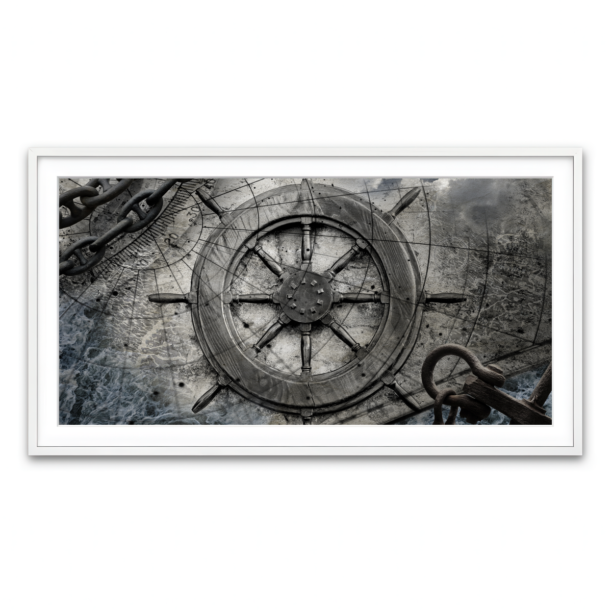 Framed Print 2x1 White