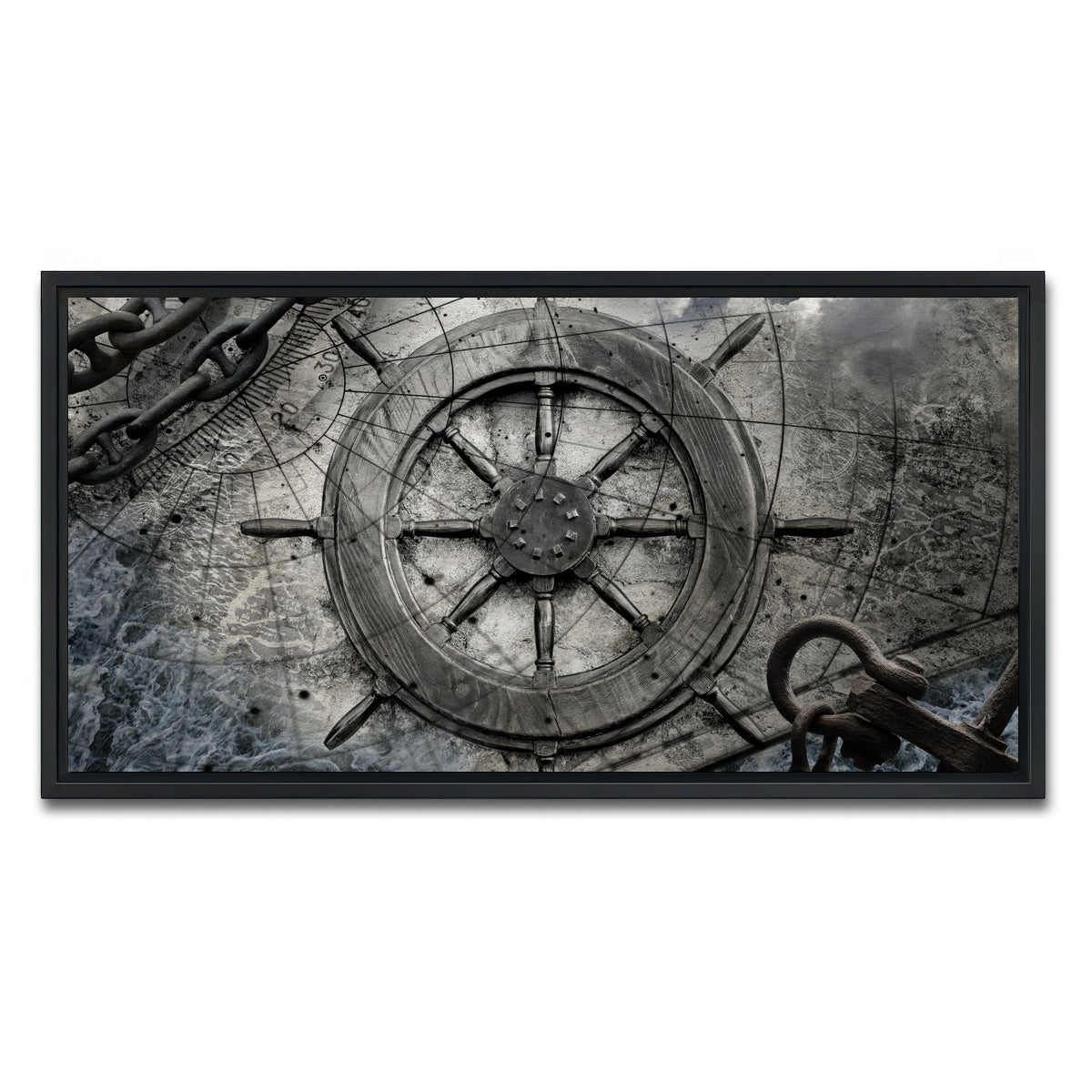 AUTO-MOCKUP WHITE | Helm and Chains | 1 Piece | Black Framed Canvas | group=2x1