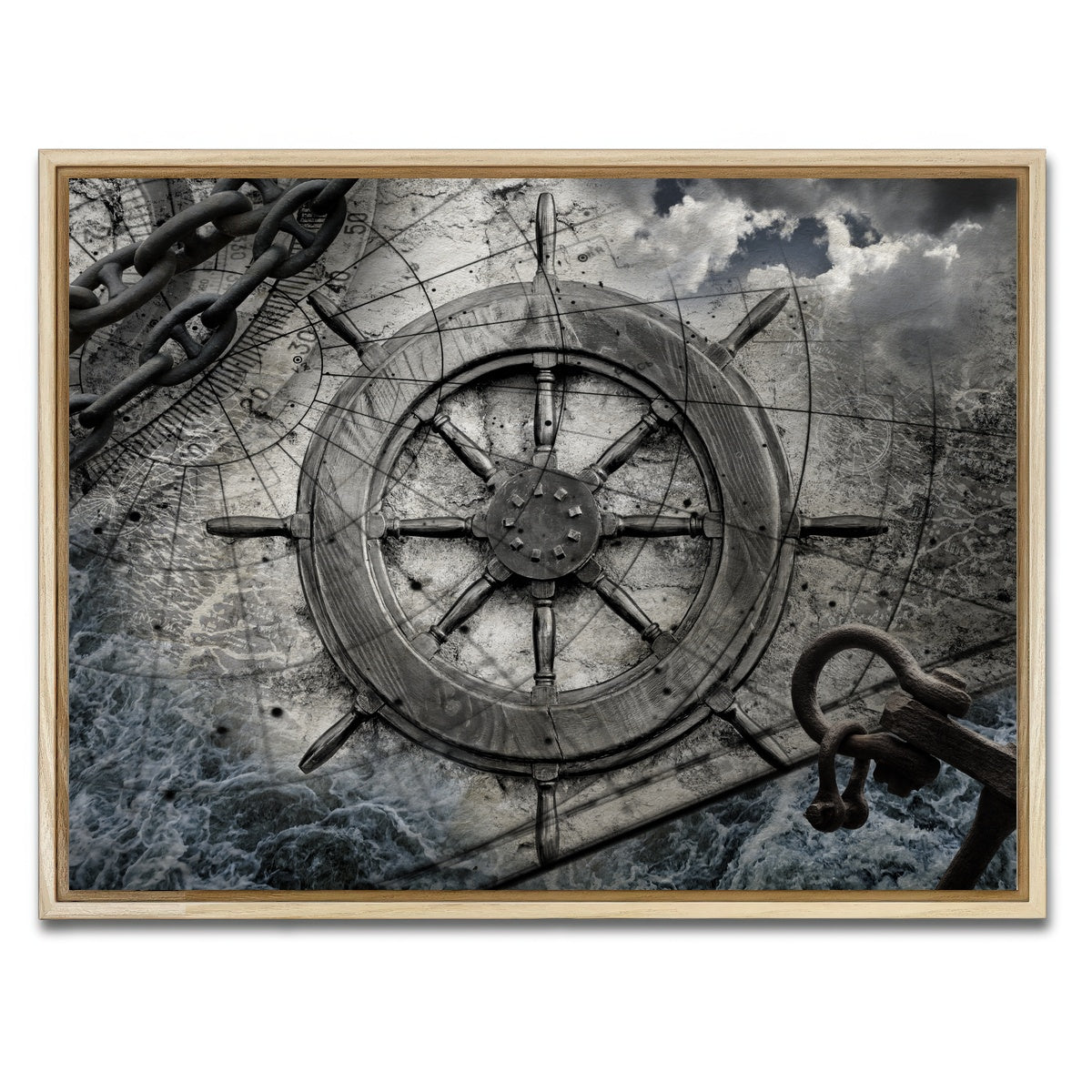 AUTO-MOCKUP WHITE | Helm and Chains | 1 Piece | Natural Framed Canvas | group=4x3