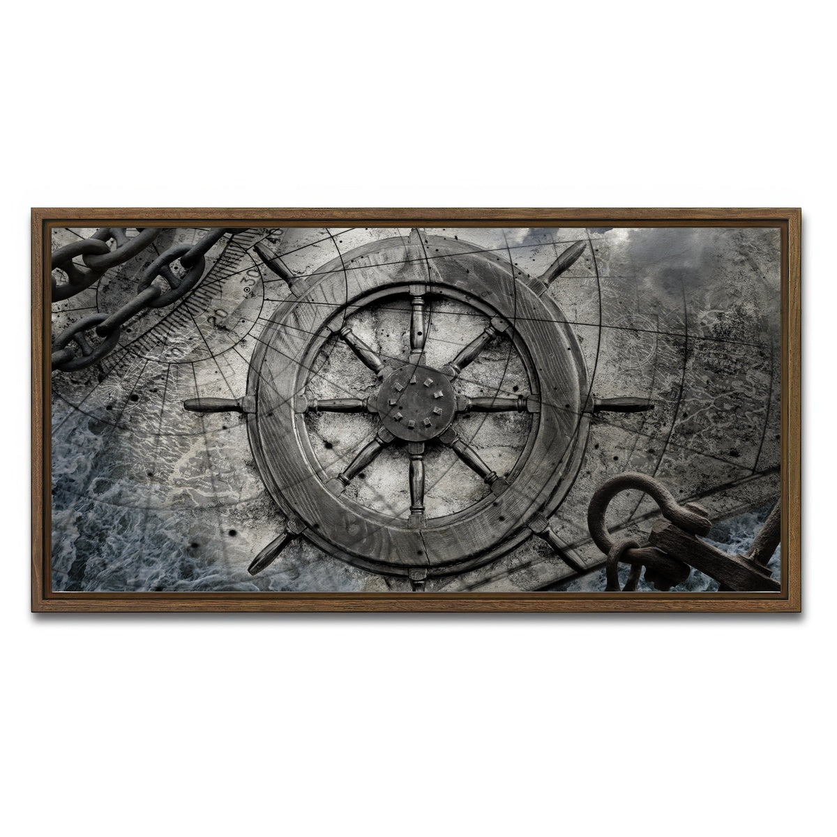 AUTO-MOCKUP WHITE | Helm and Chains | 1 Piece | Walnut Framed Canvas | group=2x1