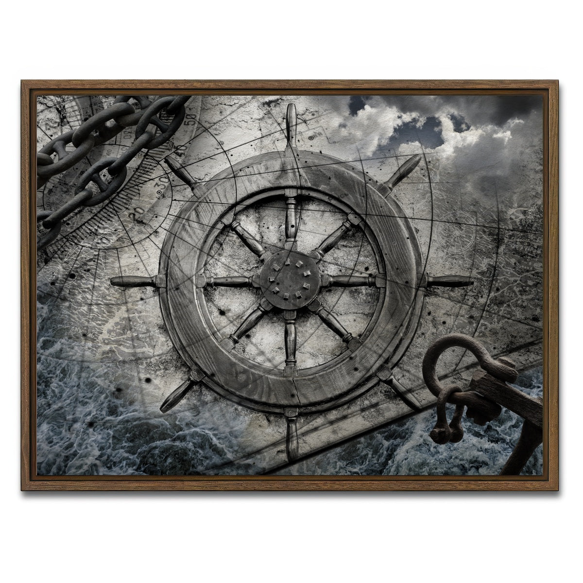 AUTO-MOCKUP WHITE | Helm and Chains | 1 Piece | Walnut Framed Canvas | group=4x3