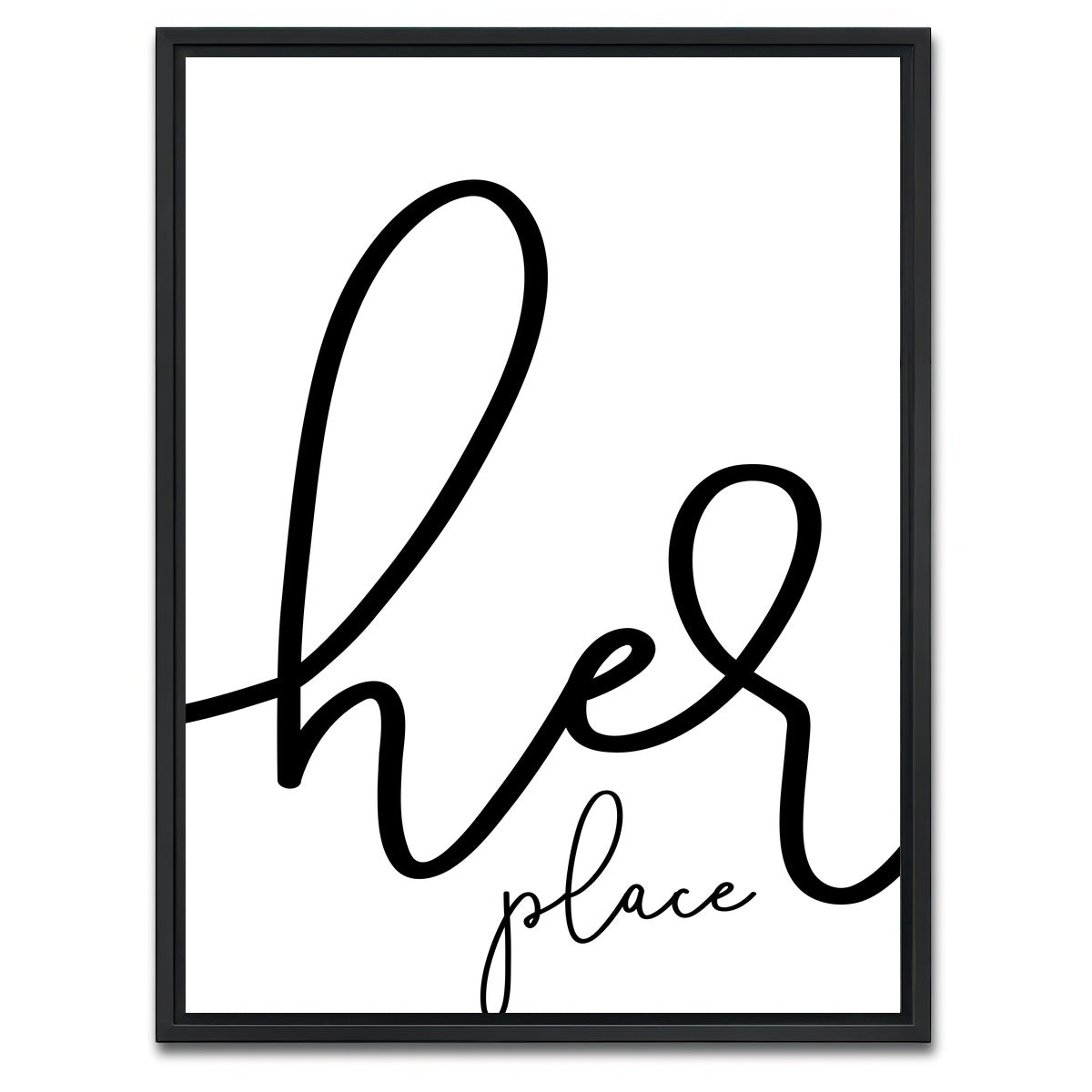 AUTO-MOCKUP WHITE | Her place | 1 Piece | Black Framed Canvas | group=3x4