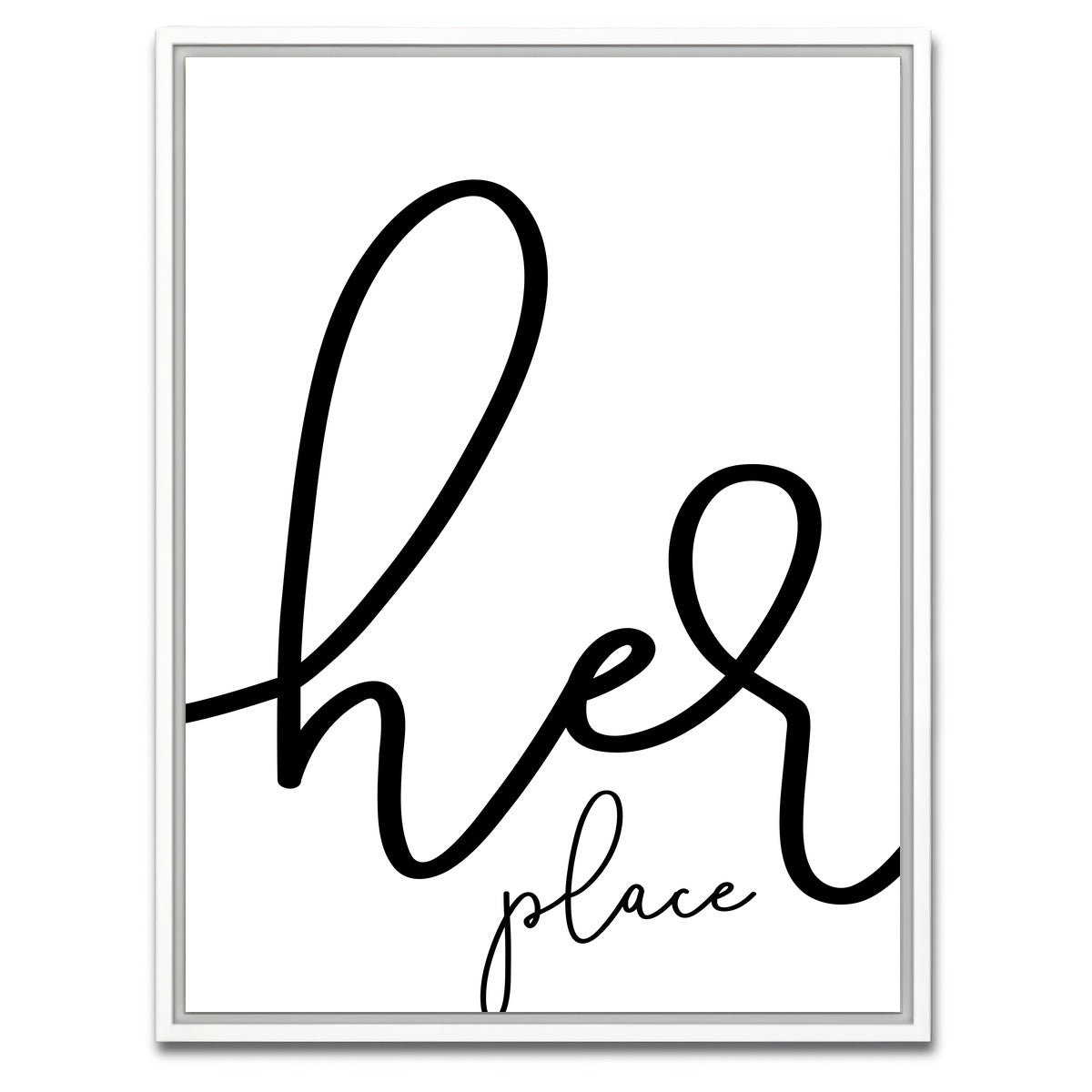 AUTO-MOCKUP WHITE | Her place | 1 Piece | White Framed Canvas | group=3x4
