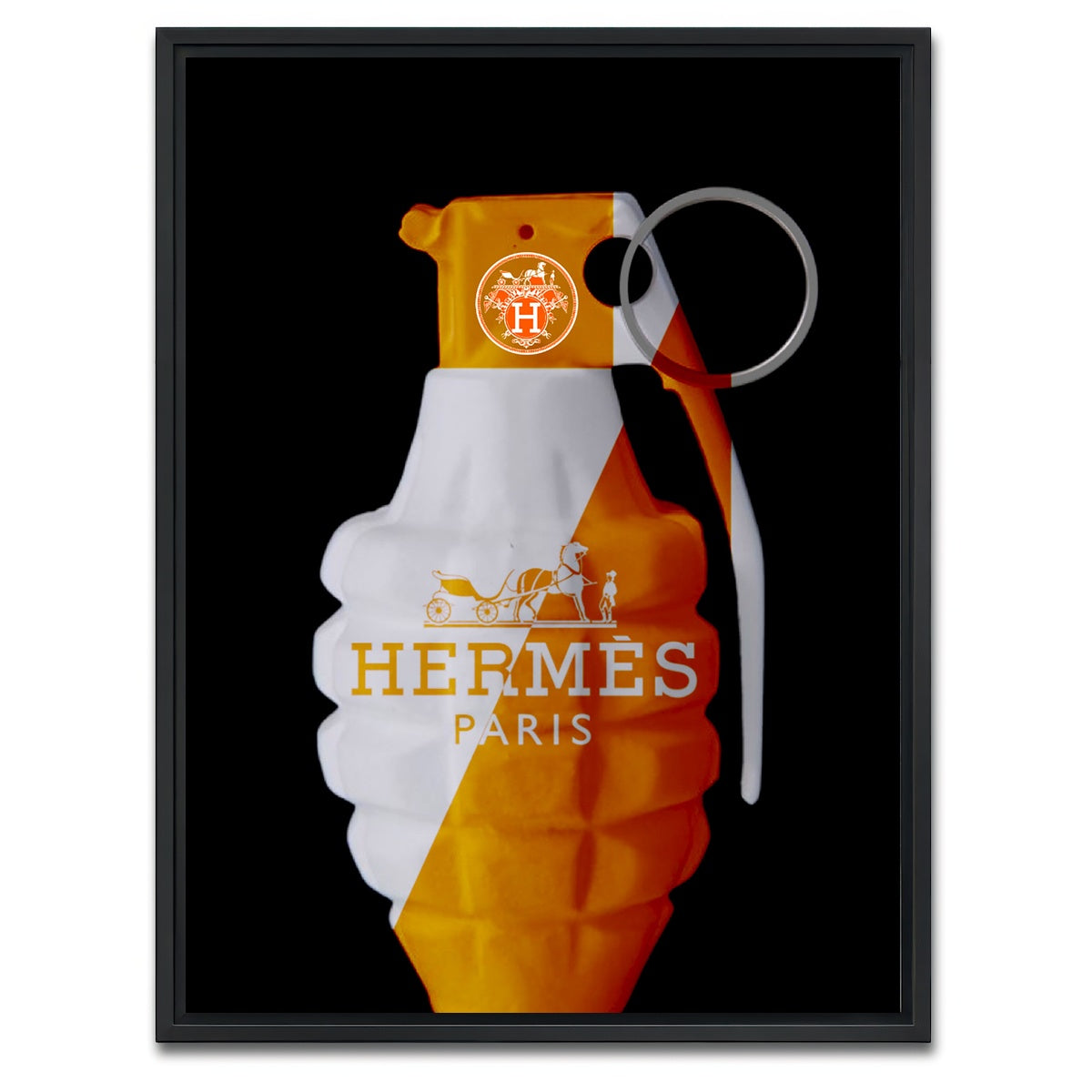 AUTO-MOCKUP WHITE | Hermes Grenade | 1 Piece | Black Framed Canvas | group=3x4