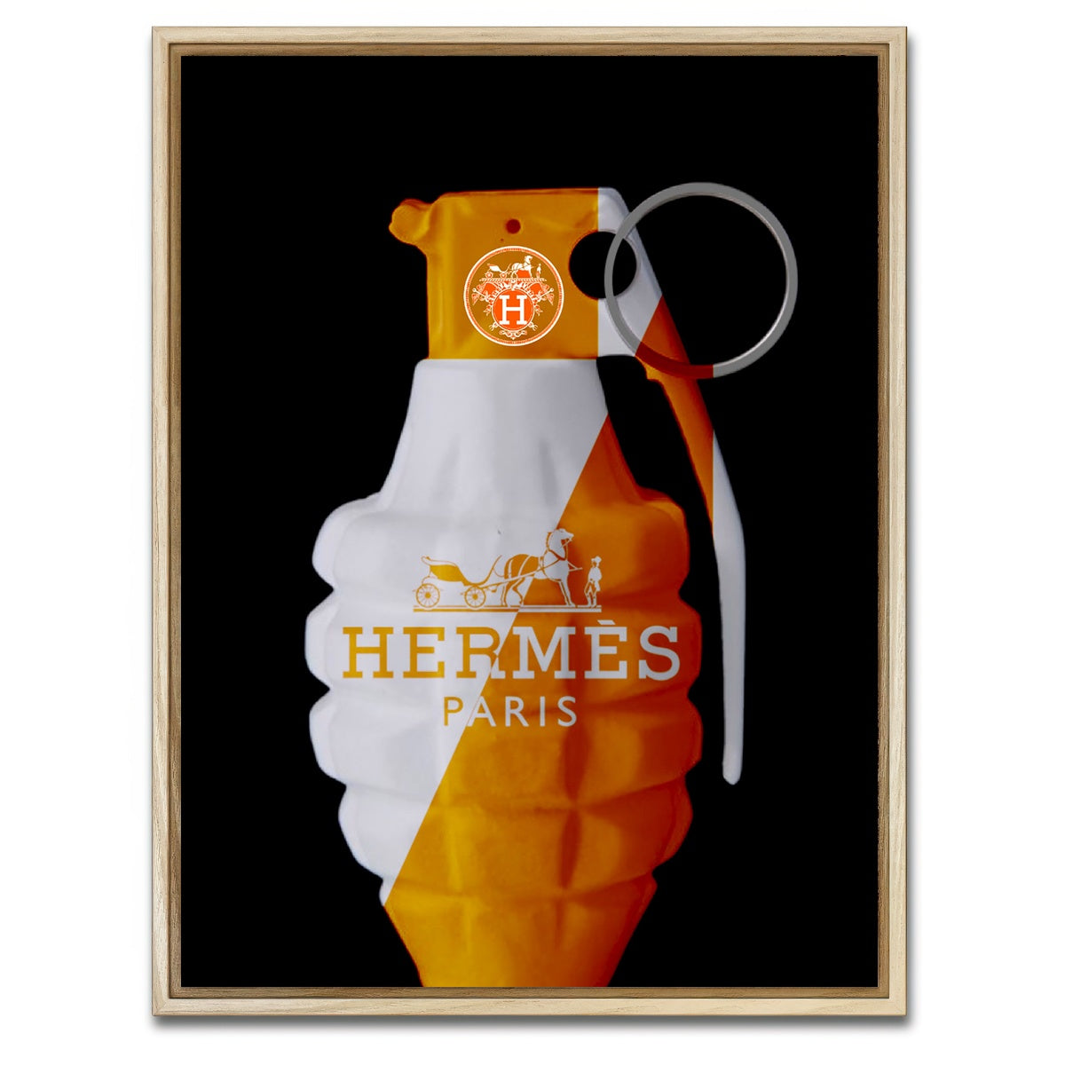 AUTO-MOCKUP WHITE | Hermes Grenade | 1 Piece | Natural Framed Canvas | group=3x4