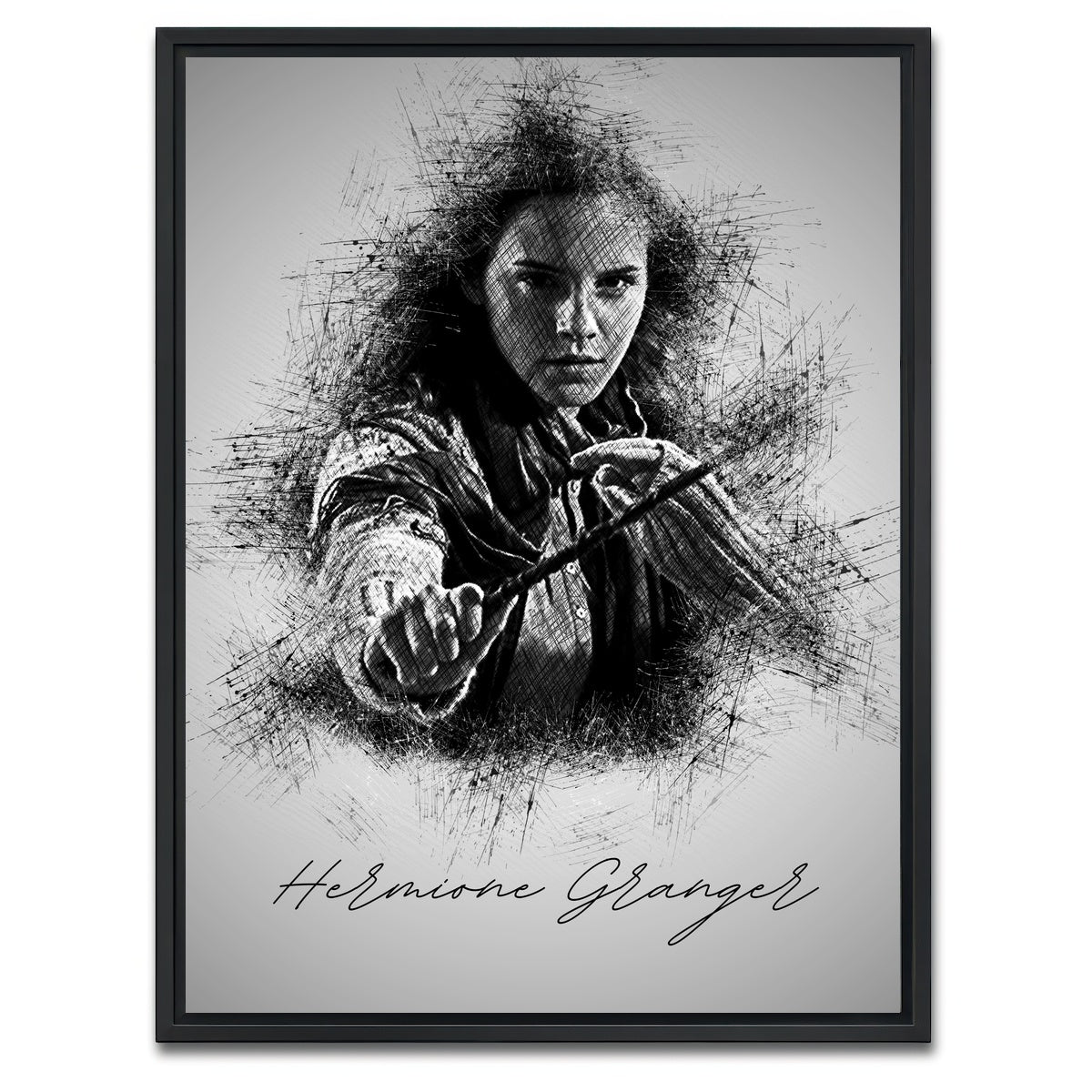 AUTO-MOCKUP WHITE | Hermione Granger | 1 Piece | Black Framed Canvas | group=3x4