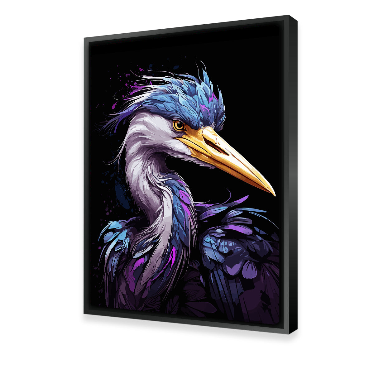 Heron Animal Colorful Wall Art