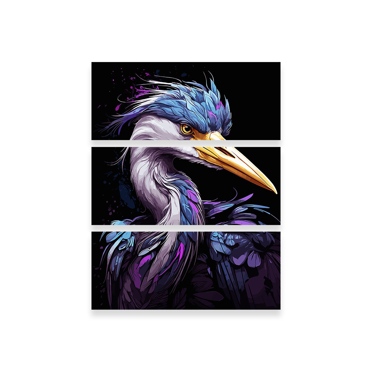 Heron Animal Colorful Wall Art