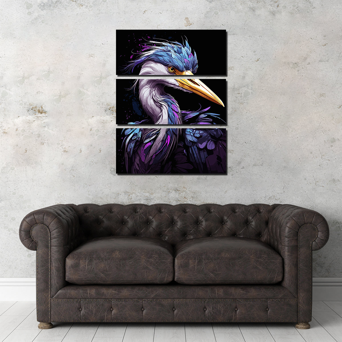 Heron Animal Colorful Wall Art