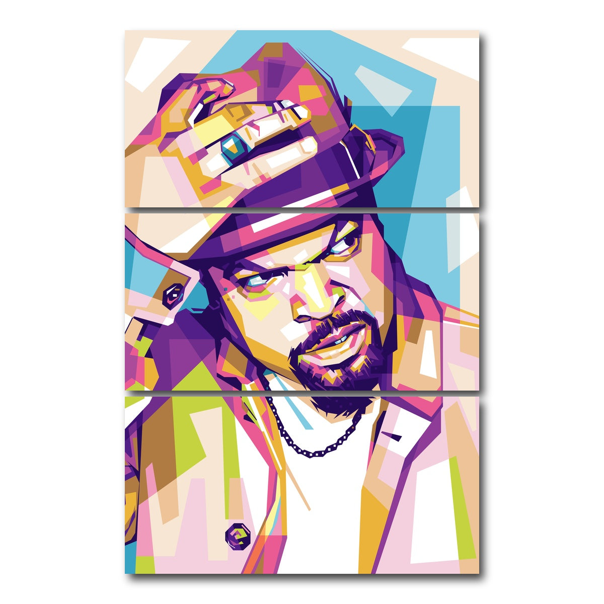 AUTO-MOCKUP WHITE | Hey Dude This is Ice Cube | 3 Piece | Gallery Wrap Canvas | group=12x24_stacked
