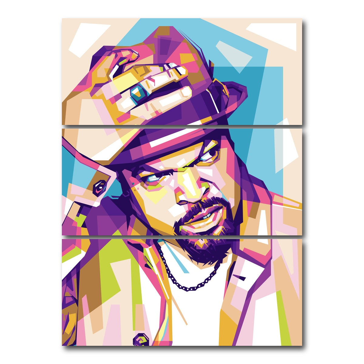 AUTO-MOCKUP WHITE | Hey Dude This is Ice Cube | 3 Piece | Gallery Wrap Canvas | group=8x18_stacked