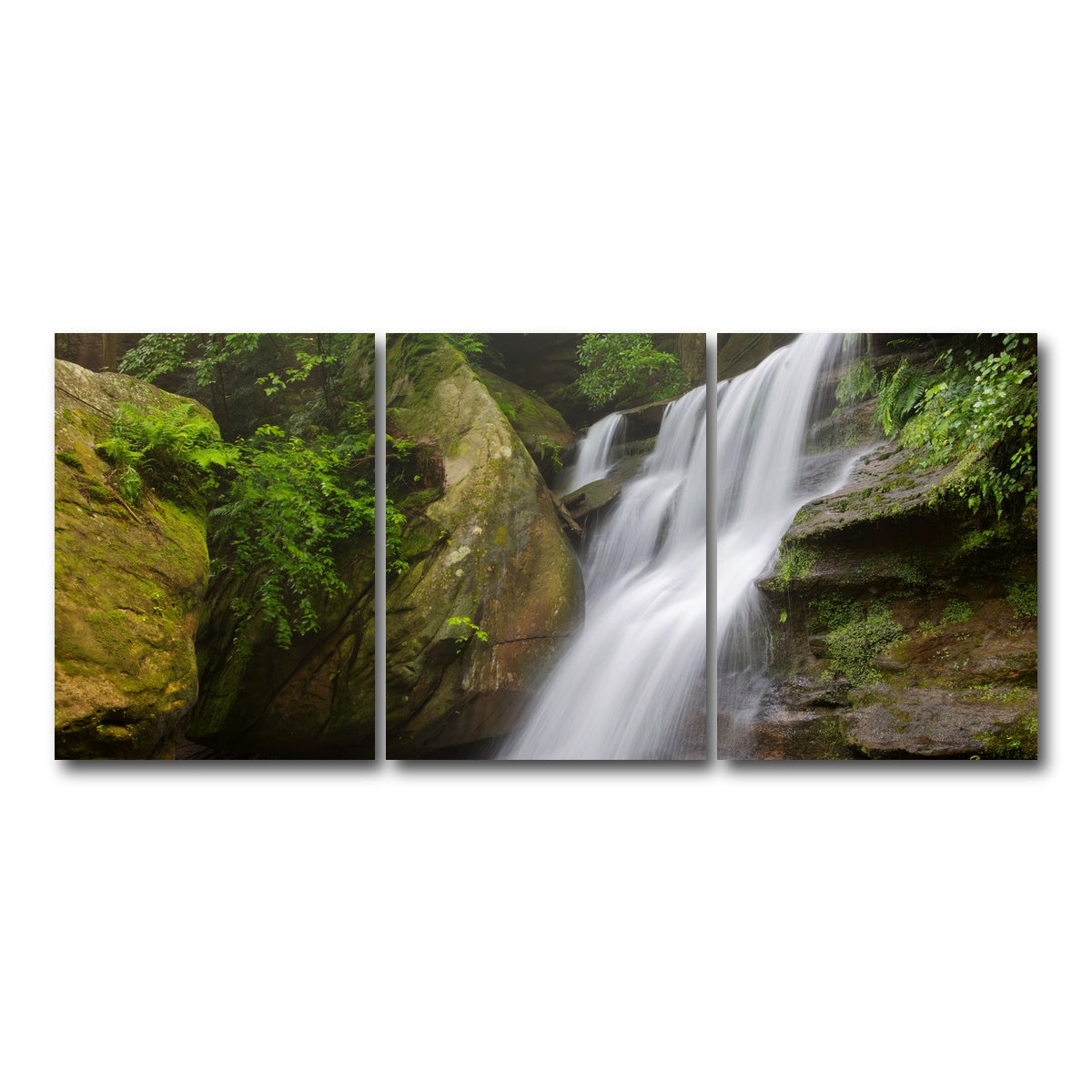 AUTO-MOCKUP WHITE | Hidden Falls in Hocking Hills | 3 Piece | Gallery Wrap Canvas | group=18x24