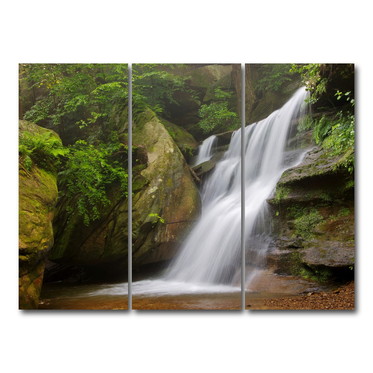 AUTO-MOCKUP WHITE | Hidden Falls in Hocking Hills | 3 Piece | Gallery Wrap Canvas | group=8x18