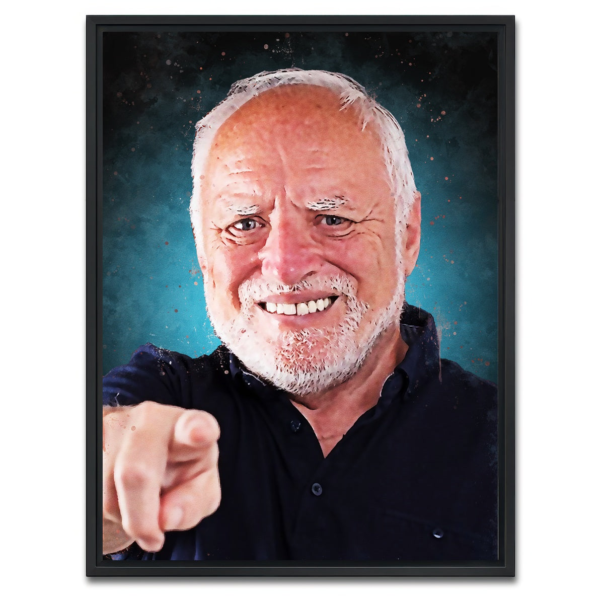 AUTO-MOCKUP WHITE | Hide The Pain Harold | 1 Piece | Black Framed Canvas | group=3x4