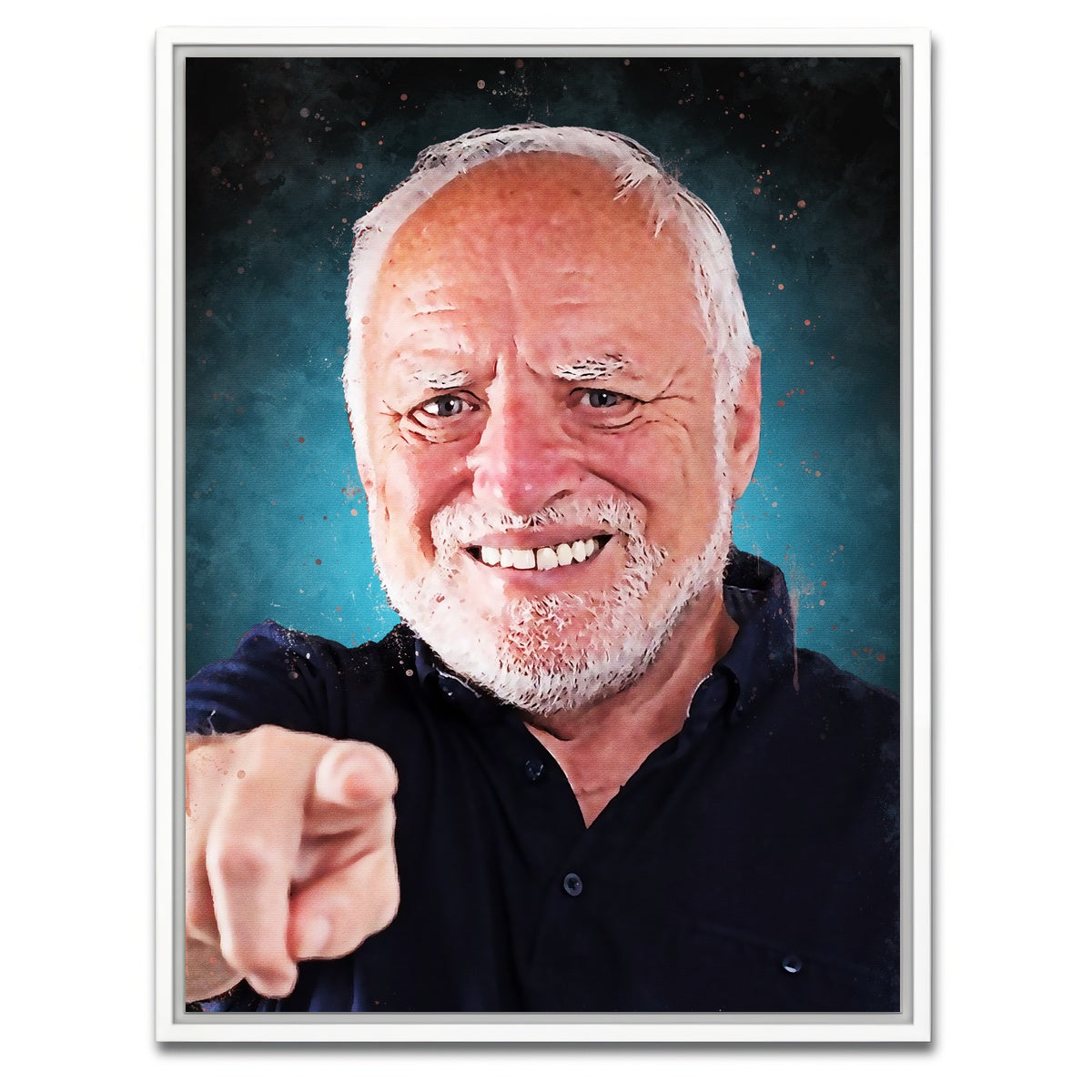 AUTO-MOCKUP WHITE | Hide The Pain Harold | 1 Piece | White Framed Canvas | group=3x4