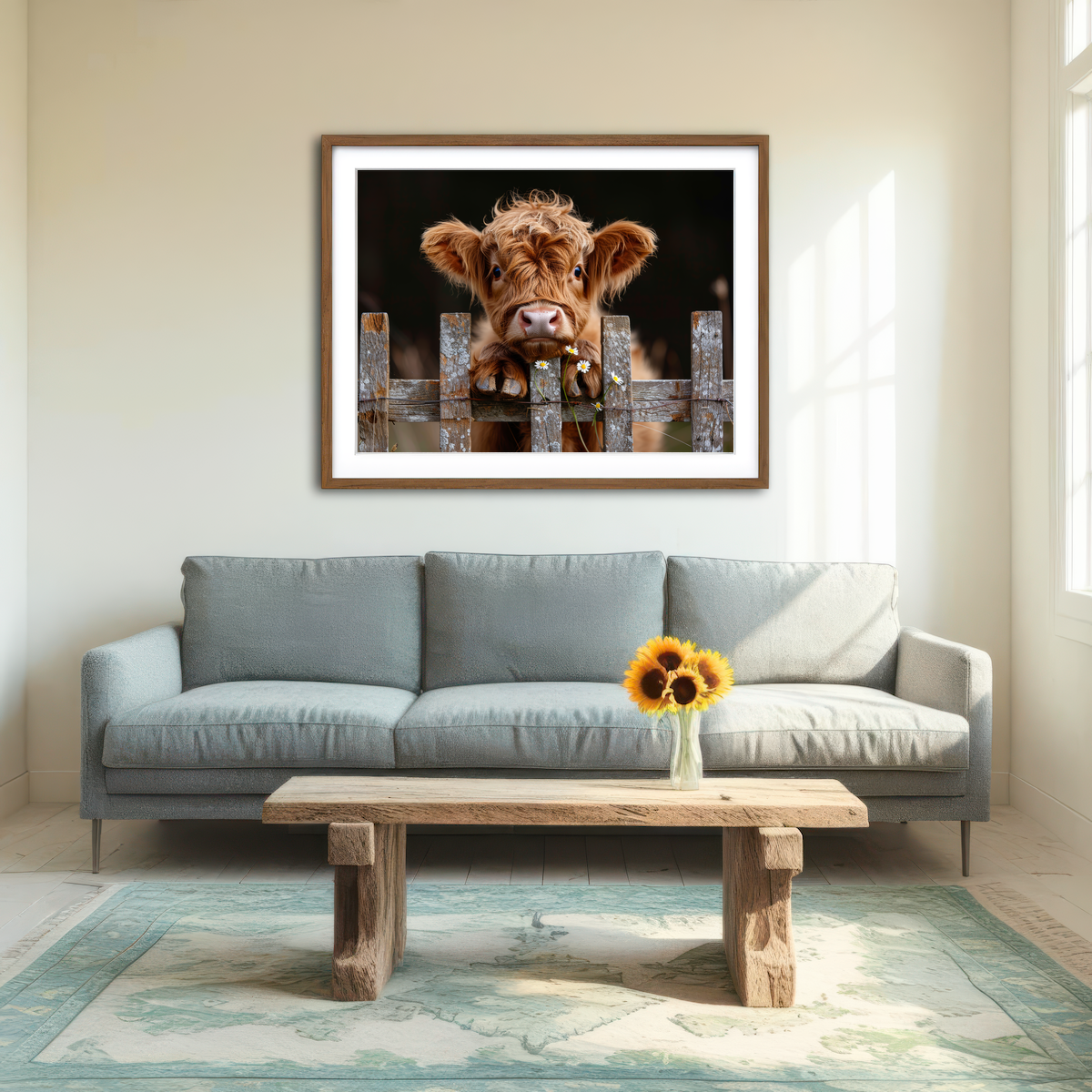 AUTO-MOCKUP ROOM | Highland Baby Calf Wall Art