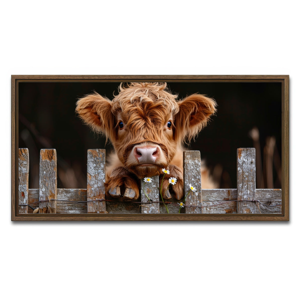 AUTO-MOCKUP WHITE | Highland Baby Calf | 1 Piece | Walnut Framed Canvas | group=2x1