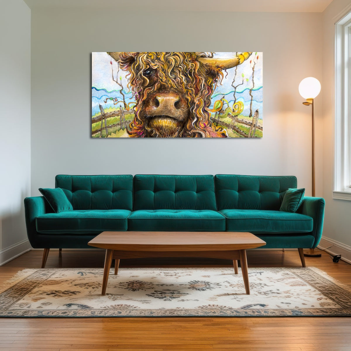 AUTO-MOCKUP ROOM | Highland Cow Art