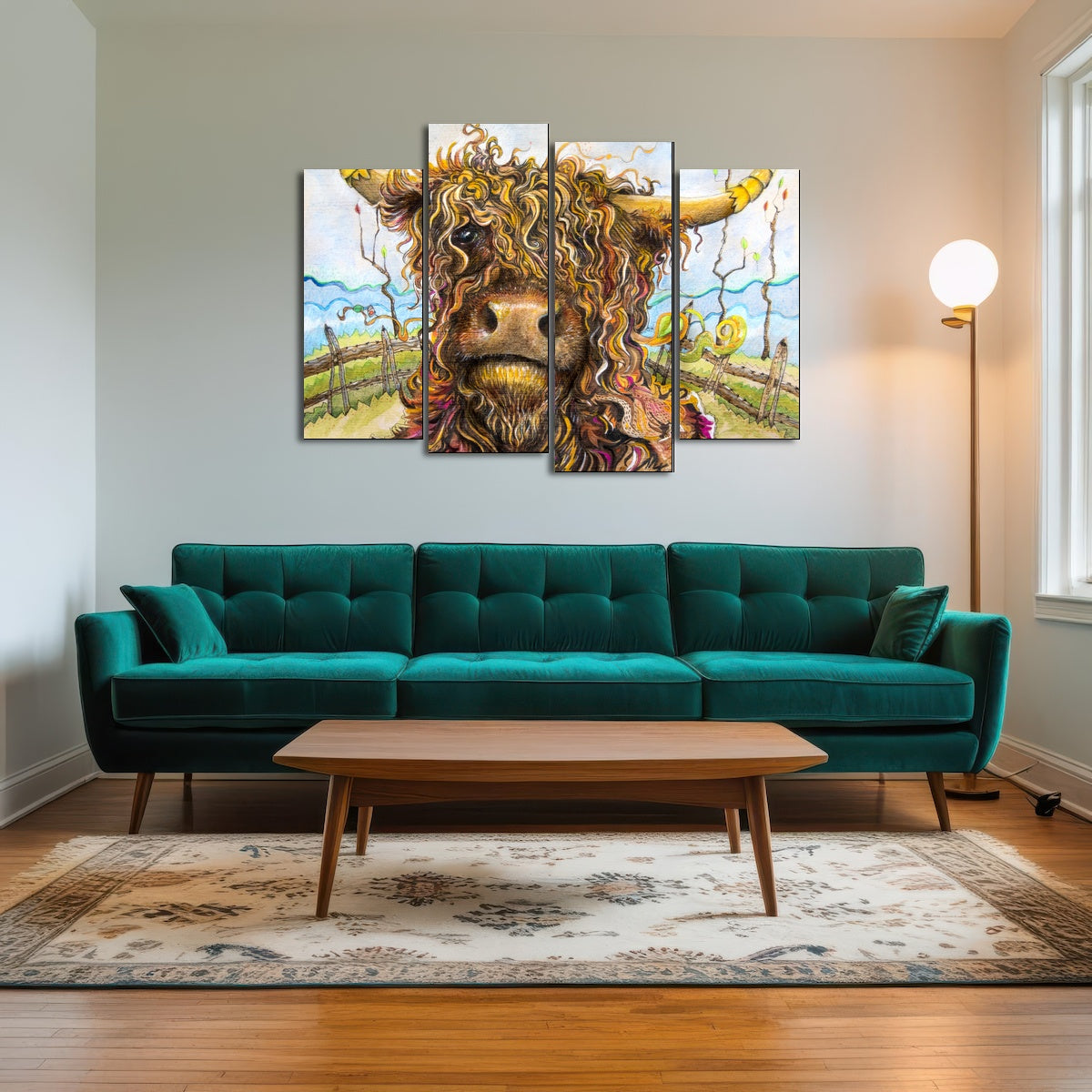 AUTO-MOCKUP ROOM | Highland Cow Art