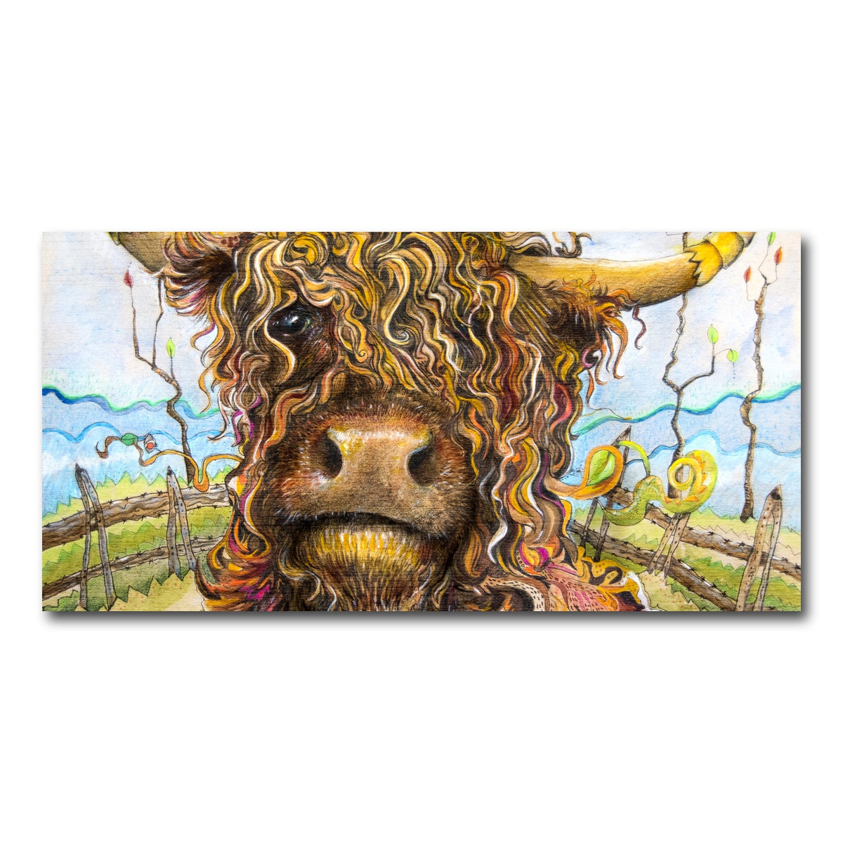 AUTO-MOCKUP WHITE | Highland Cow Art | 1 Piece | Gallery Wrap Canvas | group=2x1
