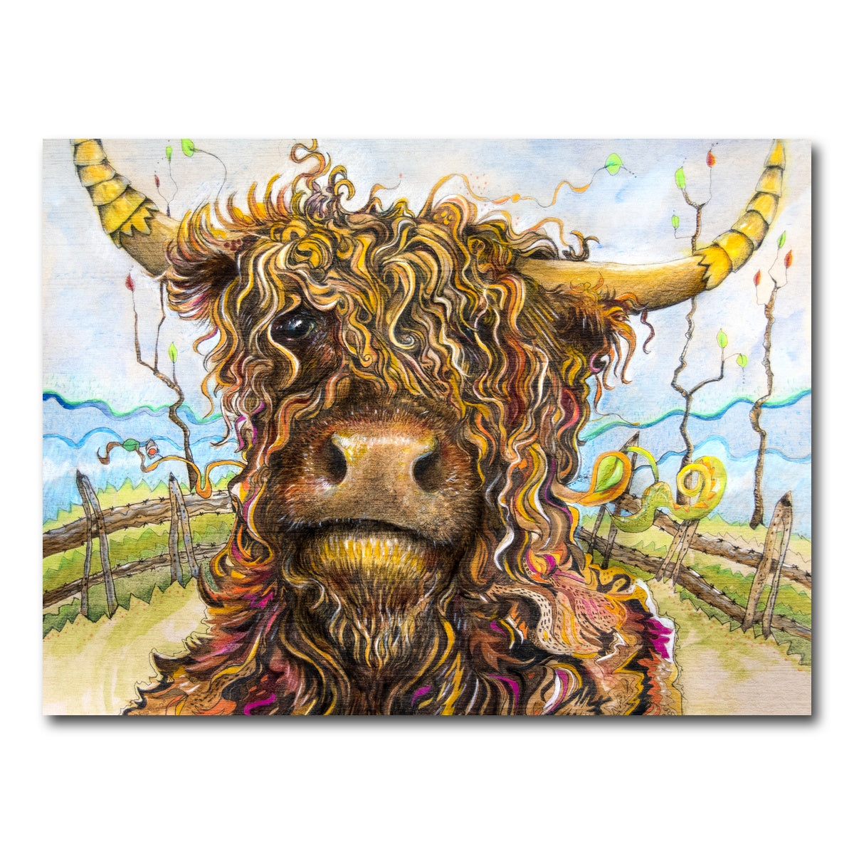 AUTO-MOCKUP WHITE | Highland Cow Art | 1 Piece | Gallery Wrap Canvas | group=4x3
