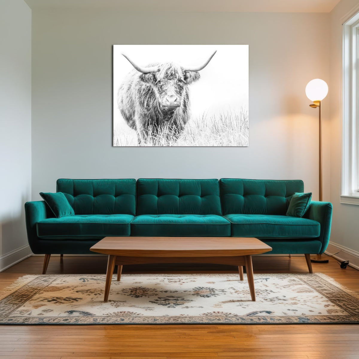 AUTO-MOCKUP ROOM | Highland Cow on white