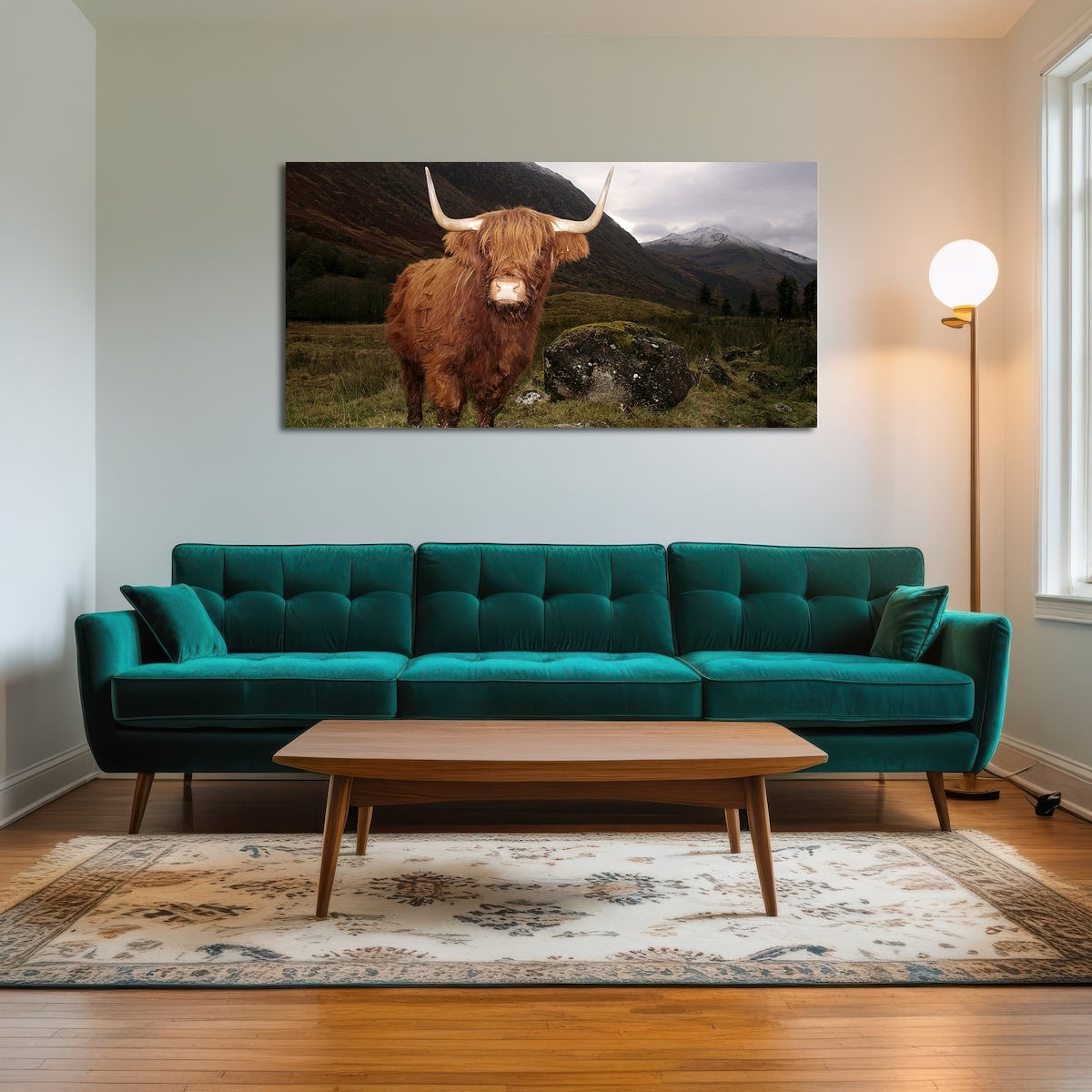 AUTO-MOCKUP ROOM | Highland cow in Glen Coe
