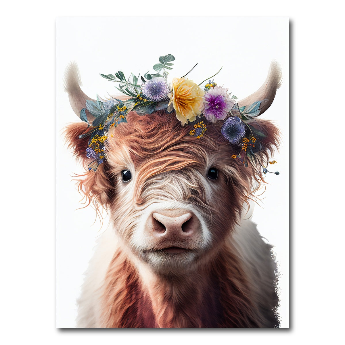 AUTO-MOCKUP WHITE | Highland cow portrait | 1 Piece | Gallery Wrap Canvas | group=3x4