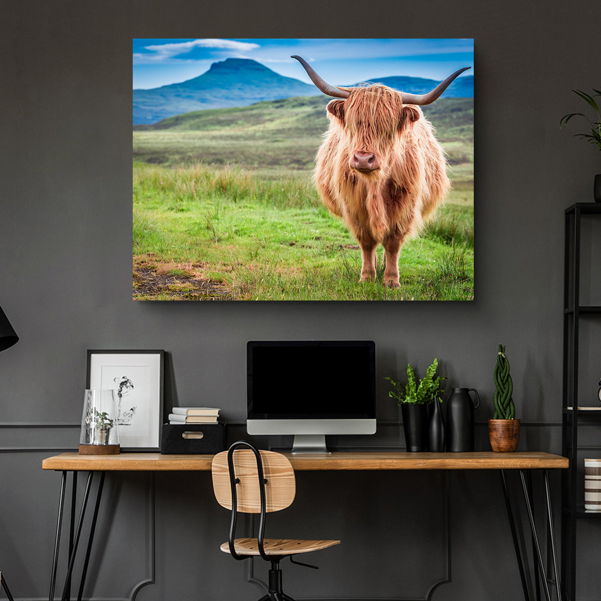 Highland Cow in Lsle of Skye Wall Art
