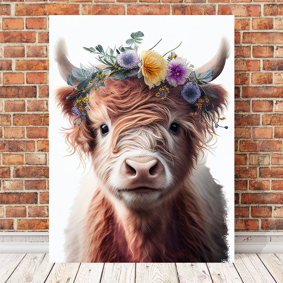Highland Cow Portrait Wall Art