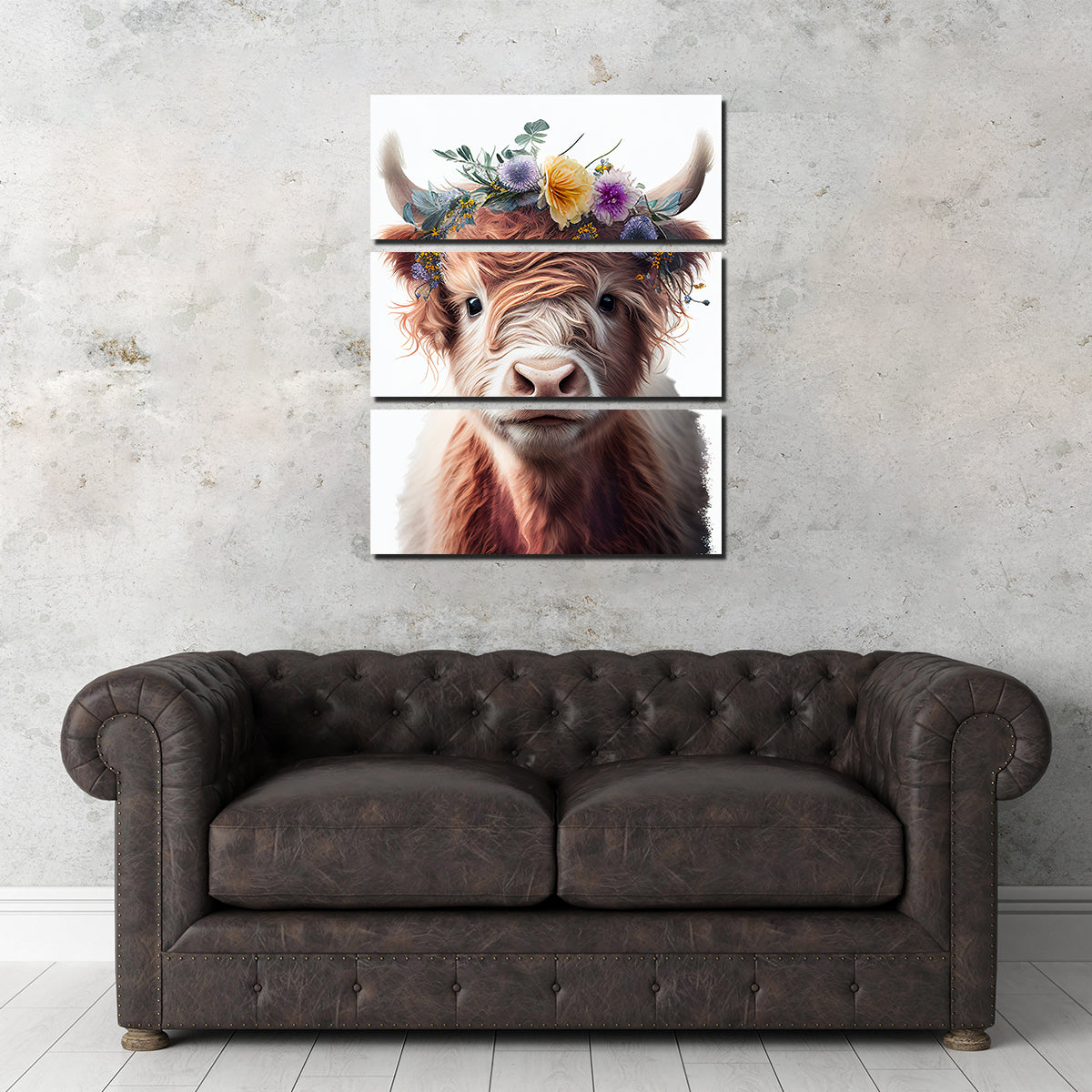 Highland Cow Portrait Wall Art