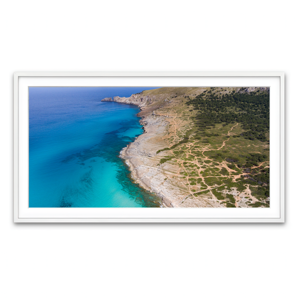 Framed Print 2x1 White