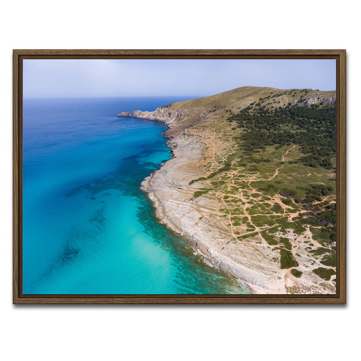 AUTO-MOCKUP WHITE | Hill and Sea | 1 Piece | Walnut Framed Canvas | group=4x3