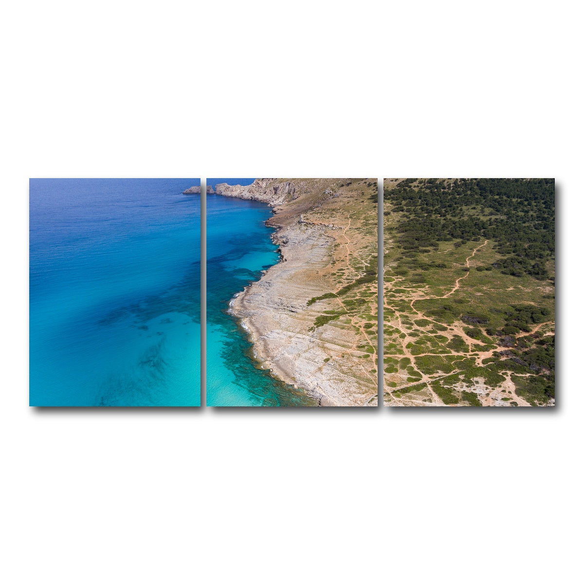 AUTO-MOCKUP WHITE | Hill and Sea | 3 Piece | Gallery Wrap Canvas | group=18x24