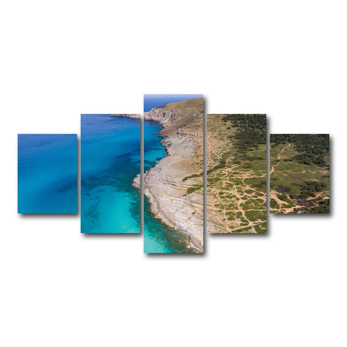 AUTO-MOCKUP WHITE | Hill and Sea | 5 Piece | Gallery Wrap Canvas | group=5_short