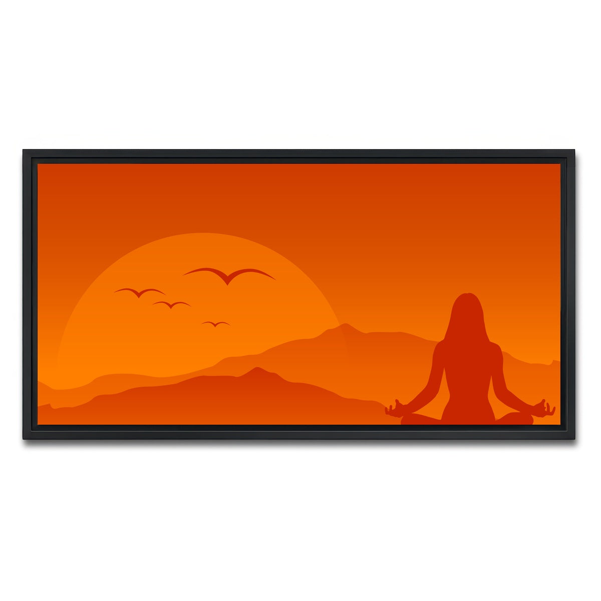 AUTO-MOCKUP WHITE | Hilltop Meditation | 1 Piece | Black Framed Canvas | group=2x1