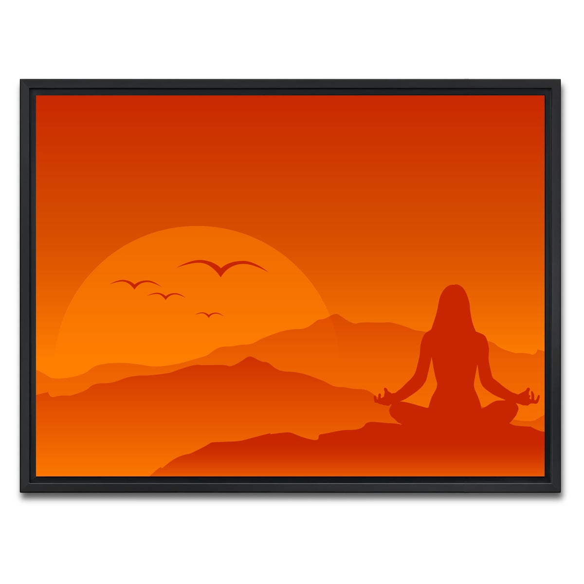 AUTO-MOCKUP WHITE | Hilltop Meditation | 1 Piece | Black Framed Canvas | group=4x3
