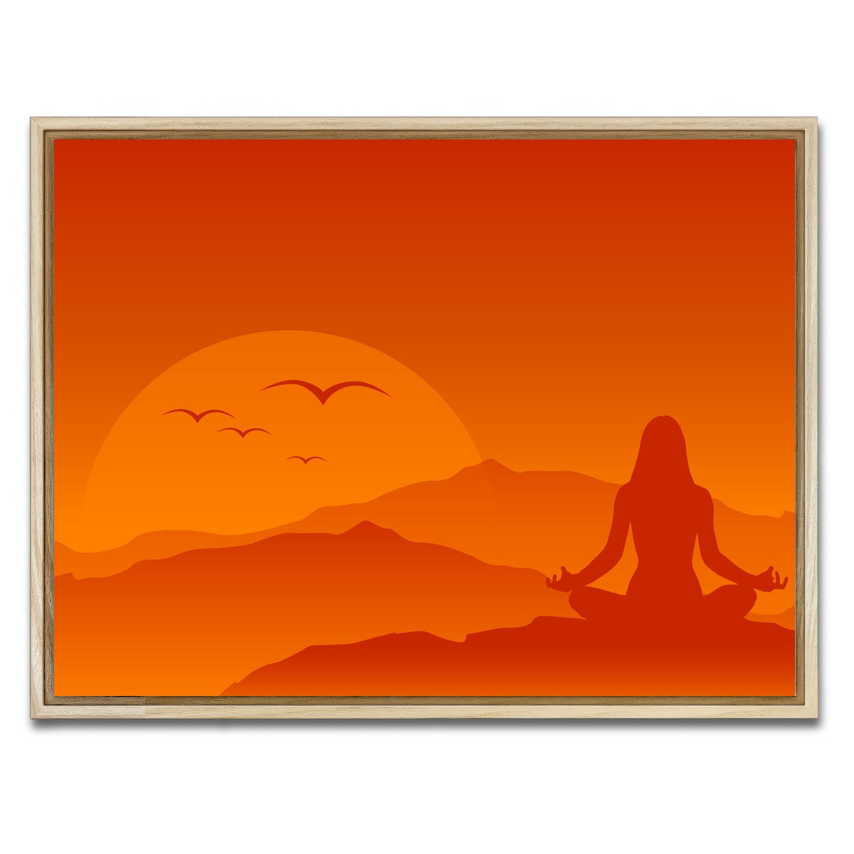 AUTO-MOCKUP WHITE | Hilltop Meditation | 1 Piece | Natural Framed Canvas | group=4x3