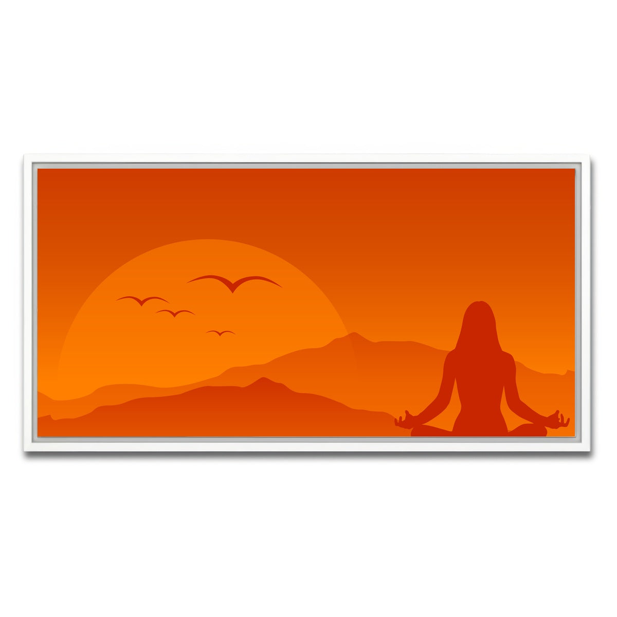 AUTO-MOCKUP WHITE | Hilltop Meditation | 1 Piece | White Framed Canvas | group=2x1