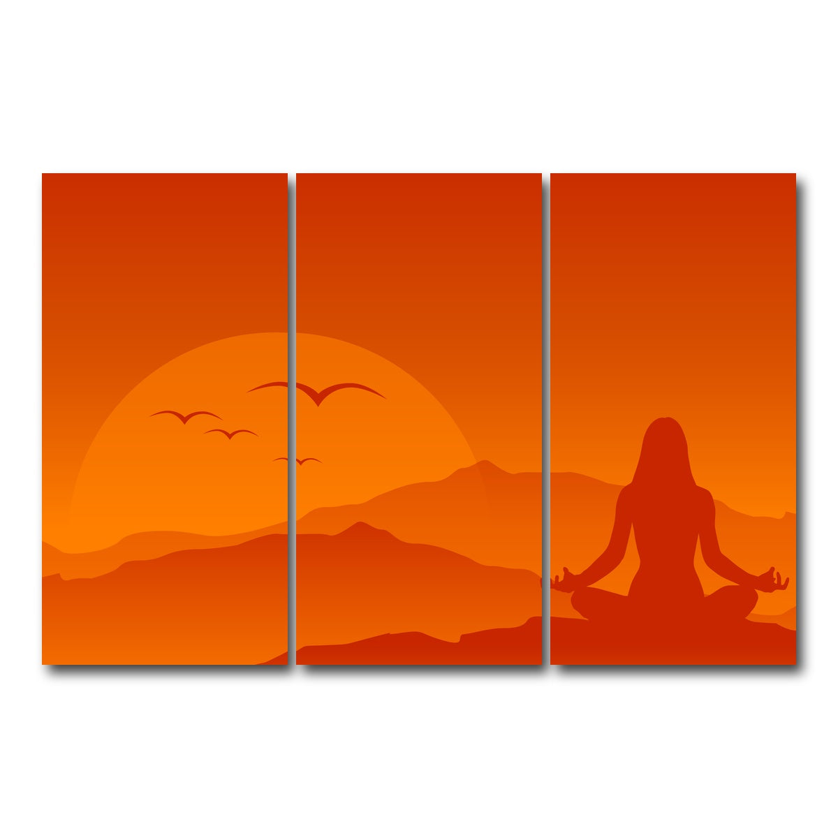 AUTO-MOCKUP WHITE | Hilltop Meditation | 3 Piece | Gallery Wrap Canvas | group=12x24