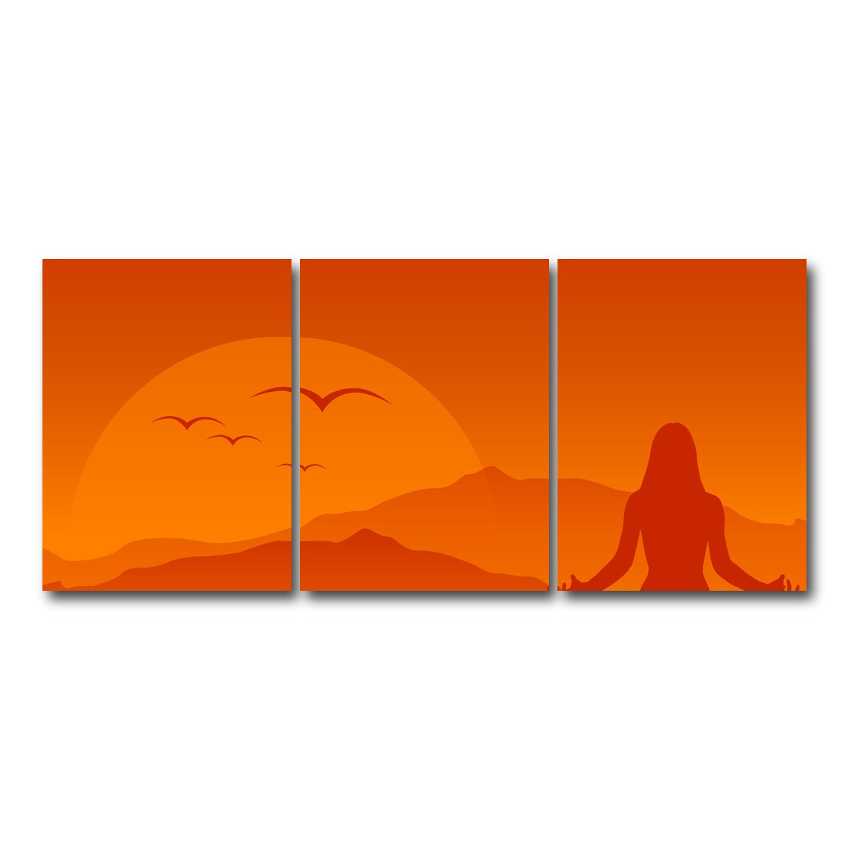 AUTO-MOCKUP WHITE | Hilltop Meditation | 3 Piece | Gallery Wrap Canvas | group=18x24