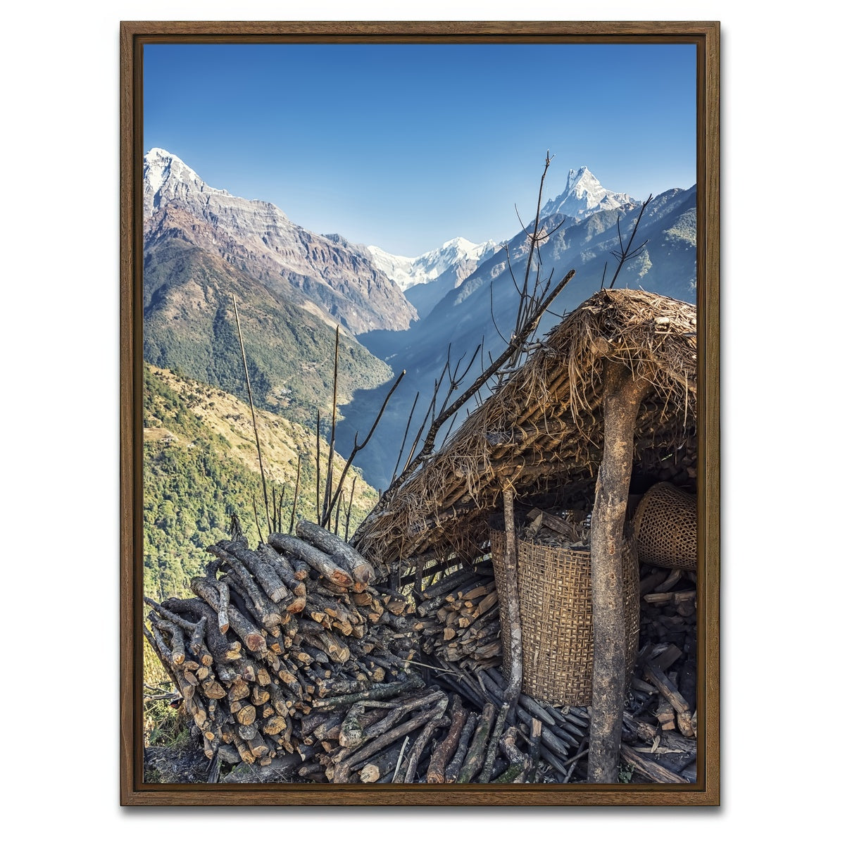 AUTO-MOCKUP WHITE | Himalayan Landscape | 1 Piece | Walnut Framed Canvas | group=3x4