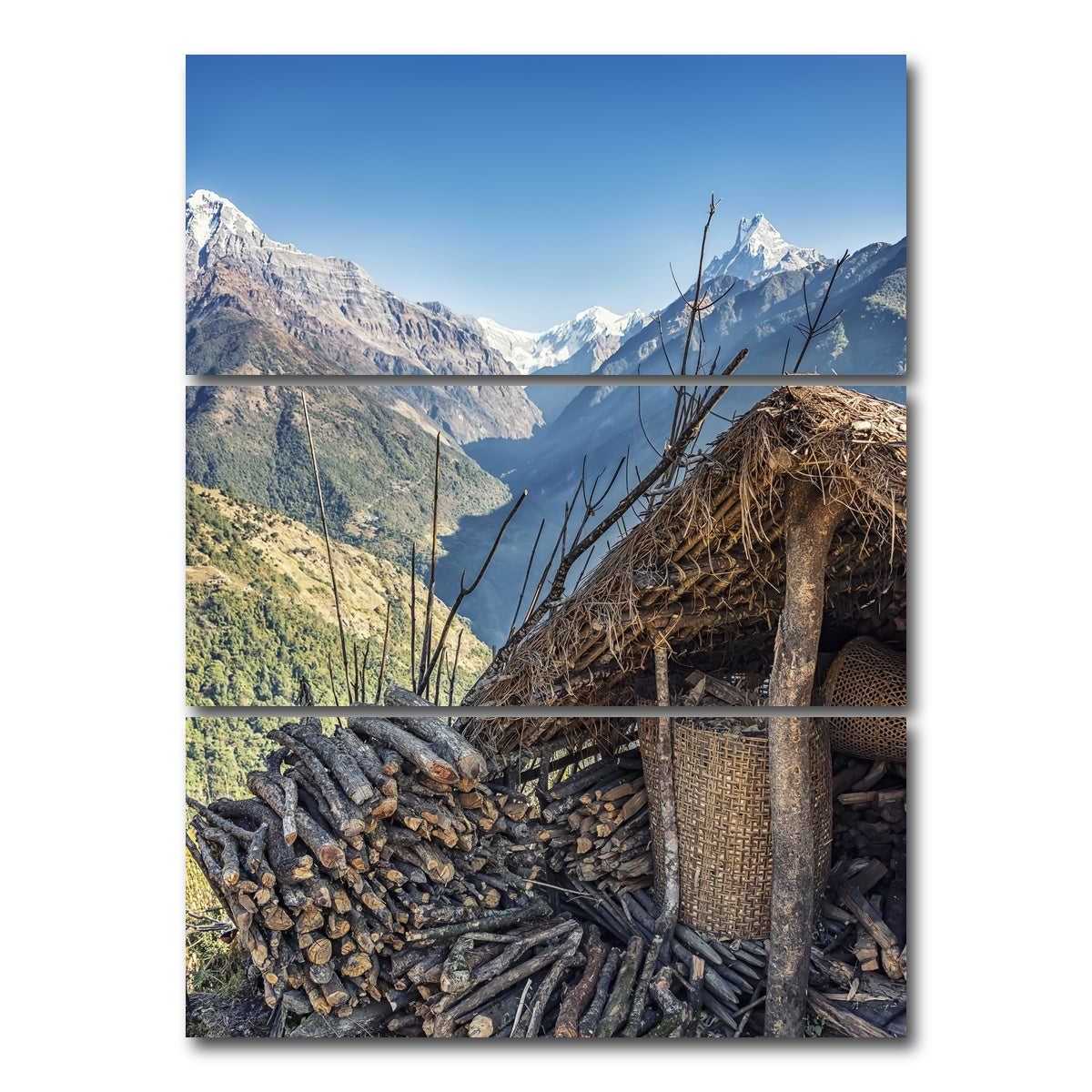 AUTO-MOCKUP WHITE | Himalayan Landscape | 3 Piece | Gallery Wrap Canvas | group=8x18_stacked