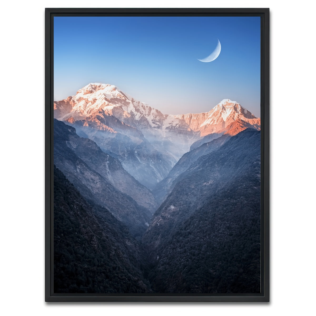 AUTO-MOCKUP WHITE | Himalayan Moonrise | 1 Piece | Black Framed Canvas | group=3x4