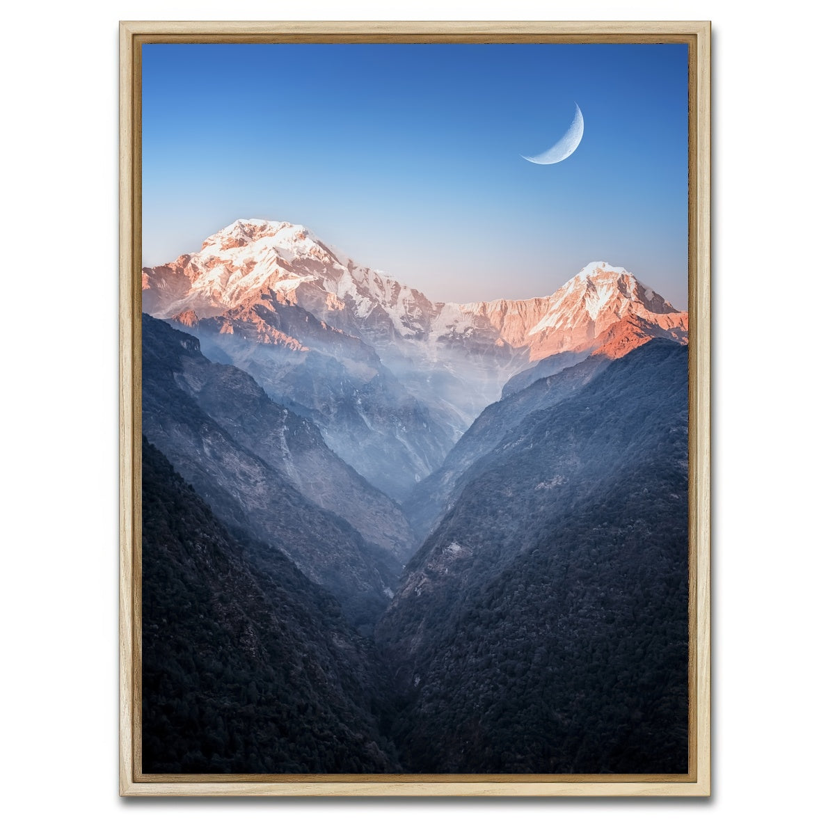 AUTO-MOCKUP WHITE | Himalayan Moonrise | 1 Piece | Natural Framed Canvas | group=3x4