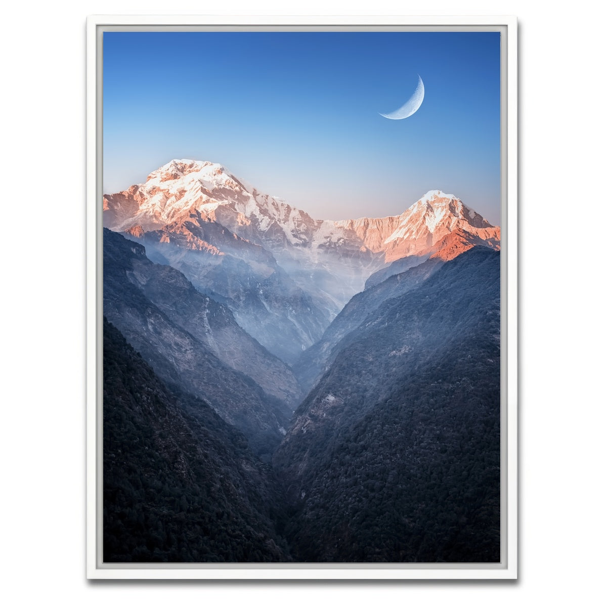 AUTO-MOCKUP WHITE | Himalayan Moonrise | 1 Piece | White Framed Canvas | group=3x4