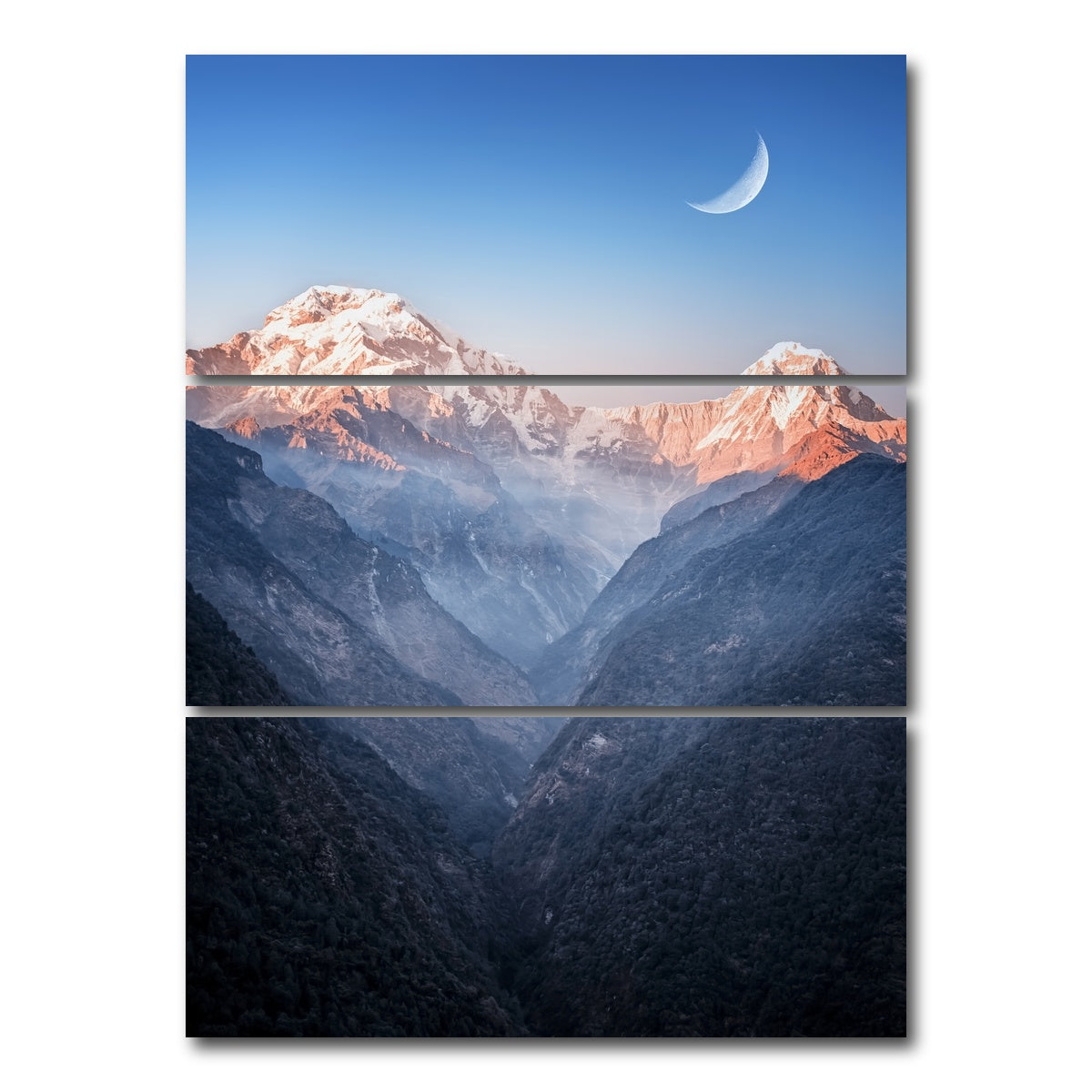 AUTO-MOCKUP WHITE | Himalayan Moonrise | 3 Piece | Gallery Wrap Canvas | group=8x18_stacked